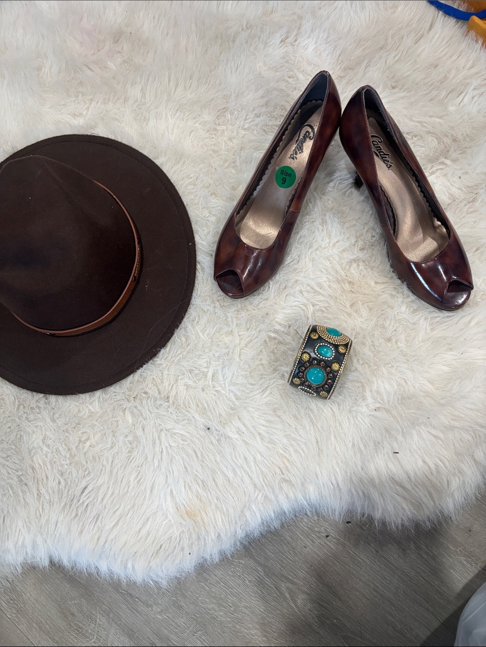 Candie's Brown Peep-Toe Heels